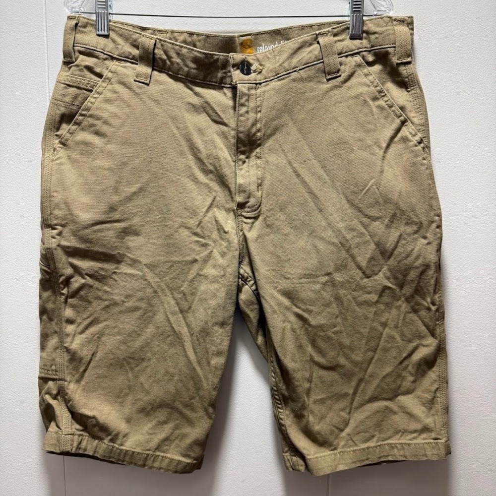 Carhartt Mens Relaxed Fit Canvas Work Shorts Tan Khaki 103110-253 Size 36‎